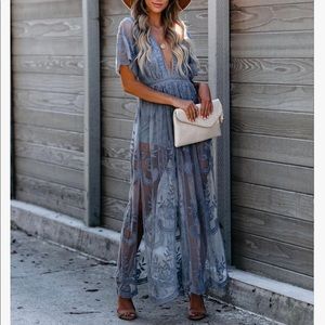 Vici Thora Maxi Romper-dusty blue